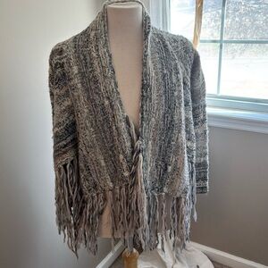 Free People oversize fringe cardigan size Large